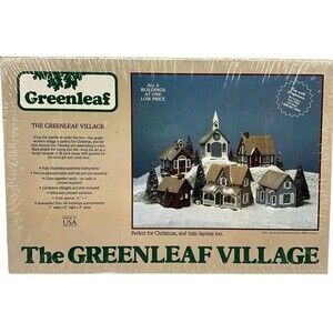 The Greenleaf Village NEW Vintage 1985 Wood Building Model Kit 8016 Sealed Box